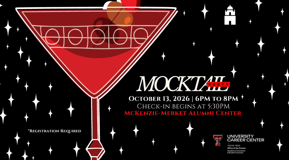Black background with a red martini glass. The Tech Thrive Logo is in the top right.