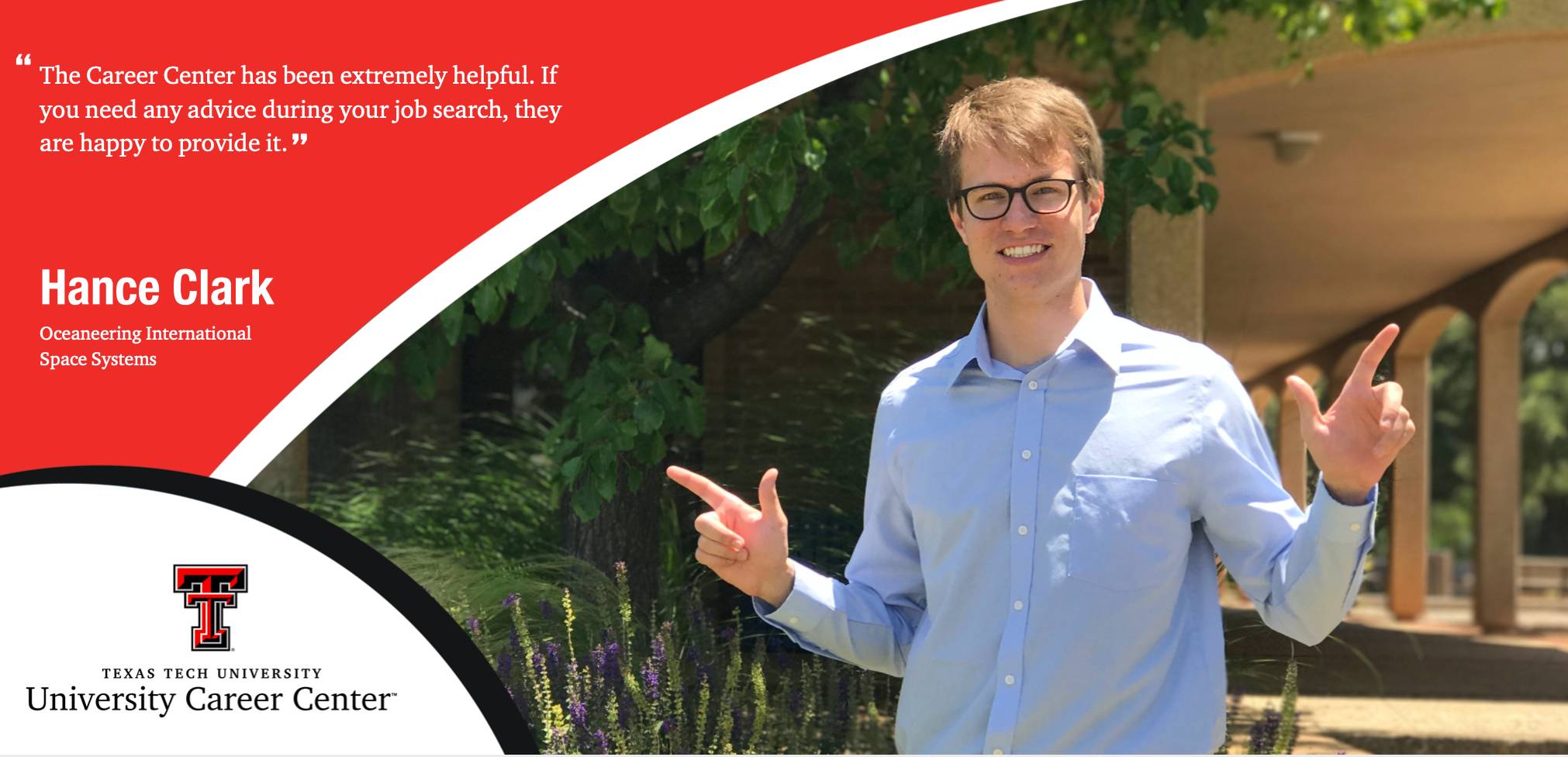 Man standing with quote and UCC logo