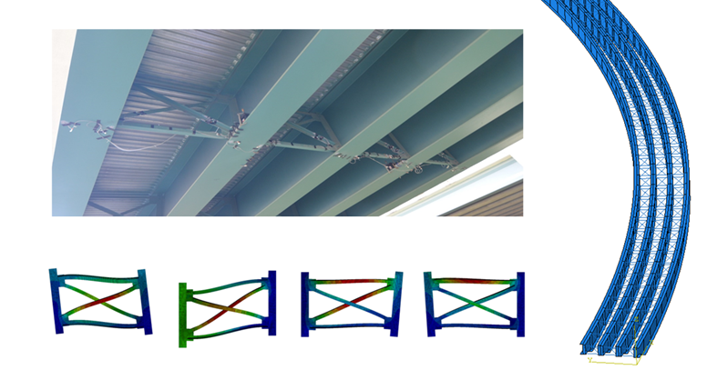 Investigation of cross-frame stiffness and stability in steel bridges