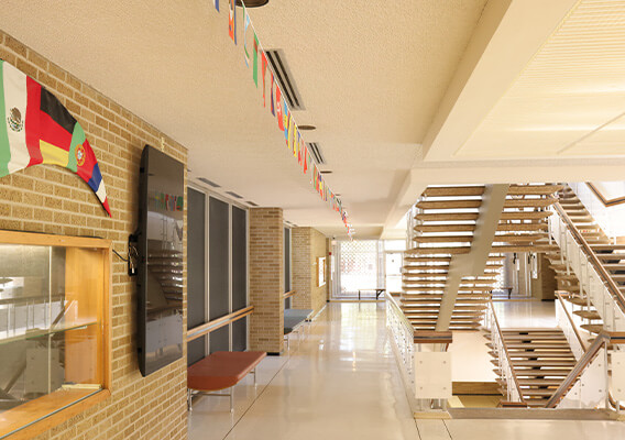 hallways in the CMLL building