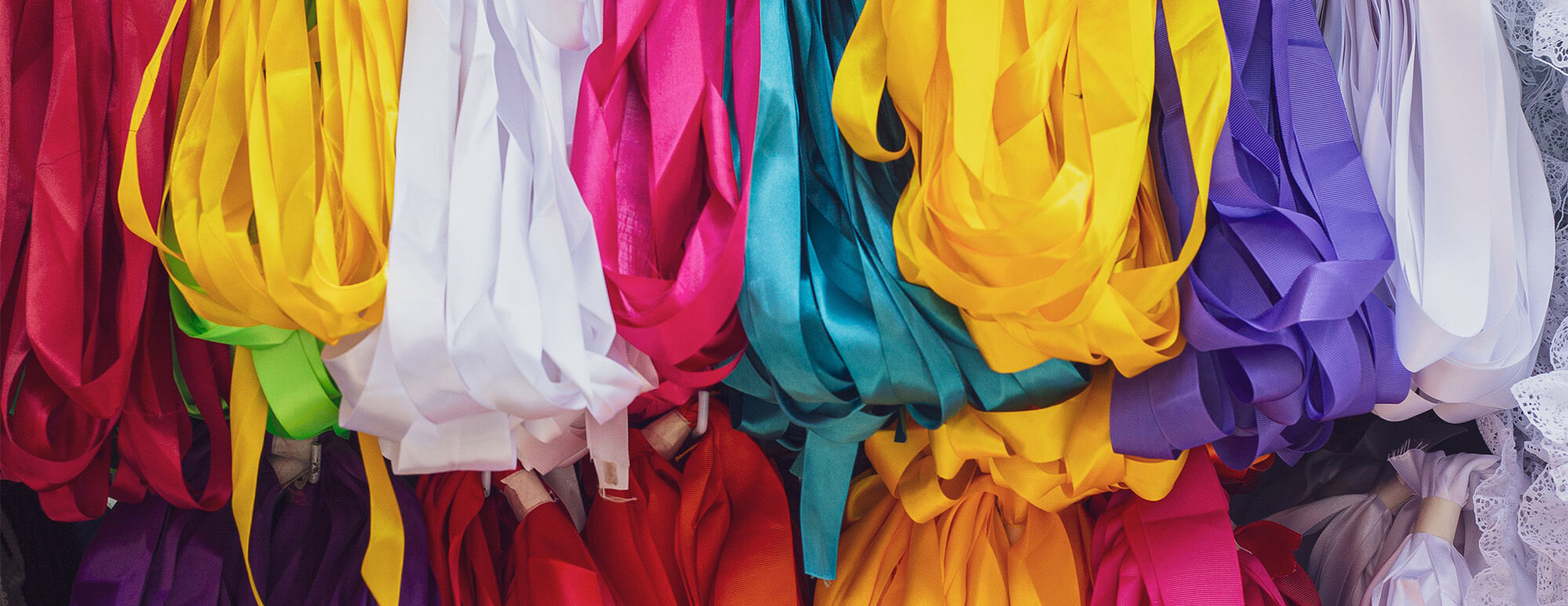 various cloth strips of different colors