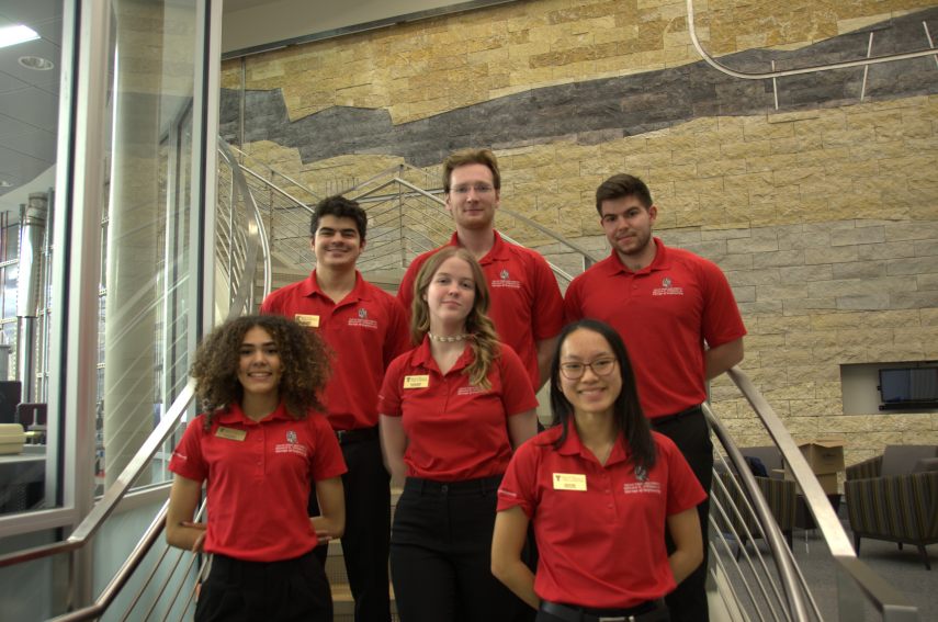 group of students in red polos