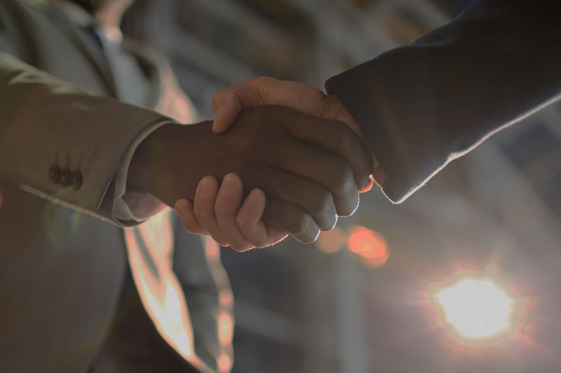 Two colleagues meeting in a professional setting