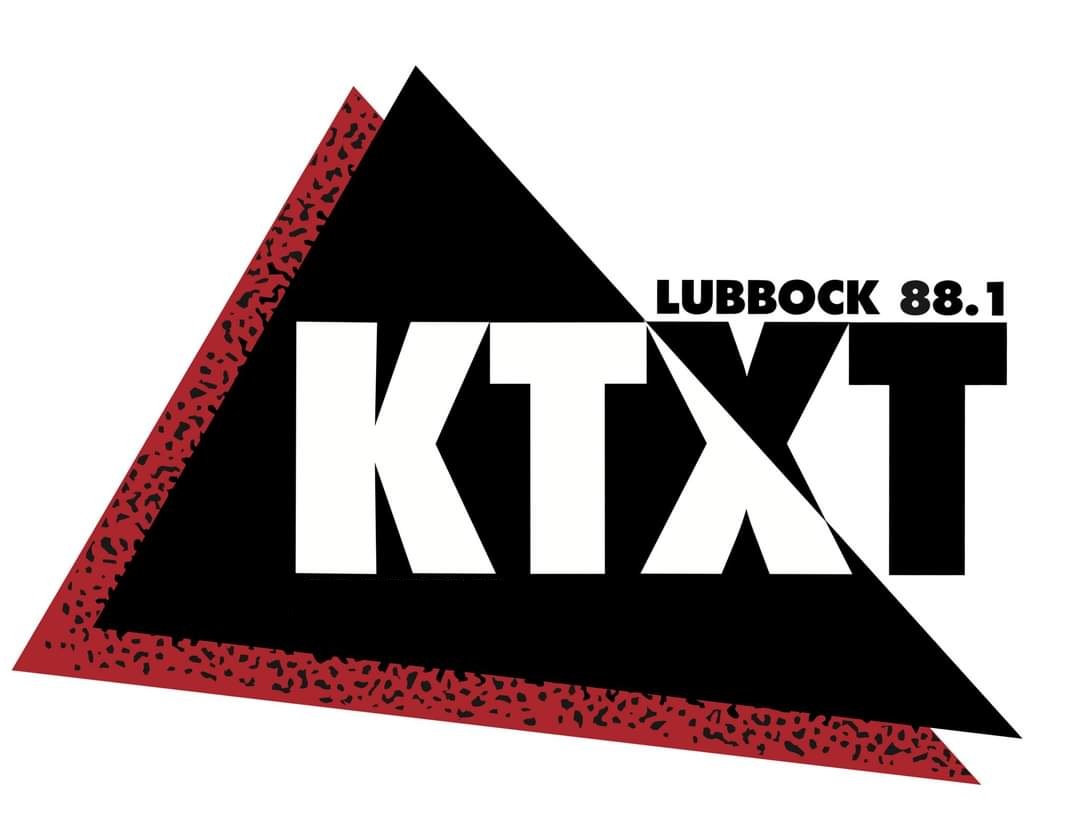 KTXT 88.1 on a black and red triangle background