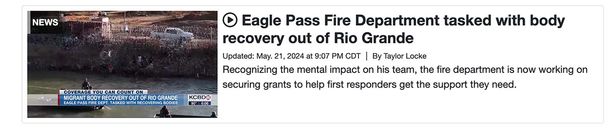 KCBD story Eagle Pass Fire Dept