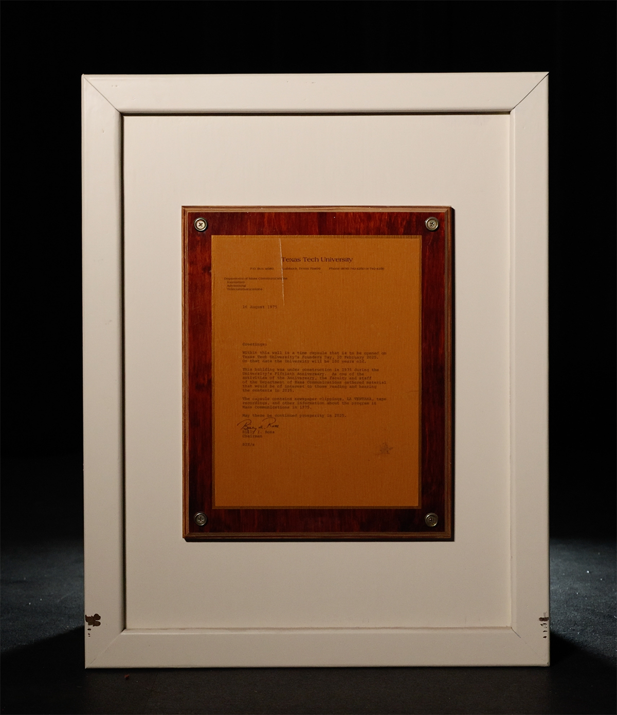 Time capsule in photo studio