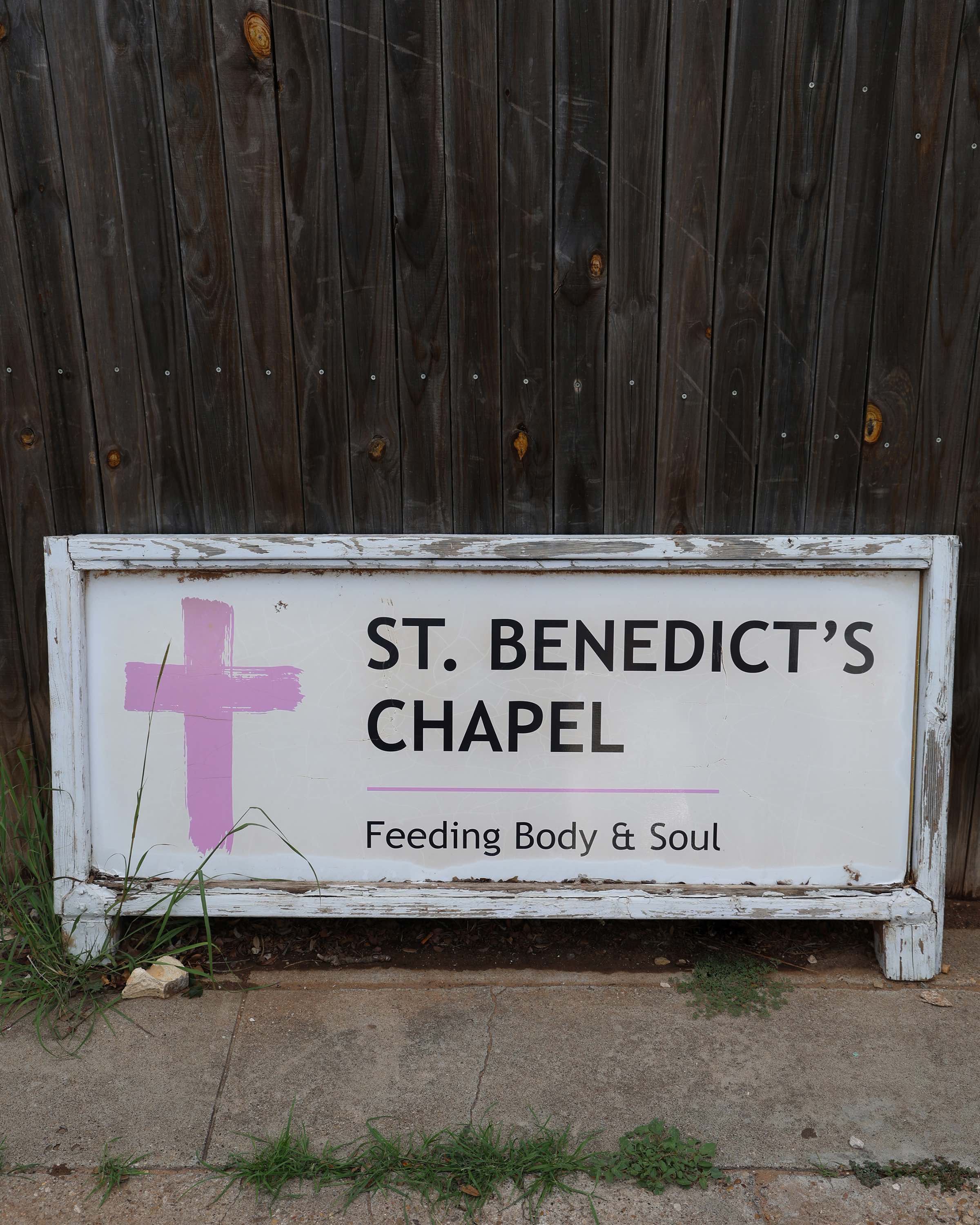 Sign for St. Benedict's Chapel