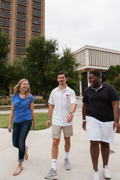 Nicole Lundberg walking with friends