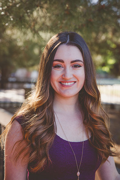 Alana Krafsur, the College of Media and Communication's Spring 2018 Banner Bearer