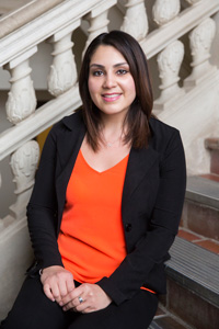 Laura Gonzalez on staircase