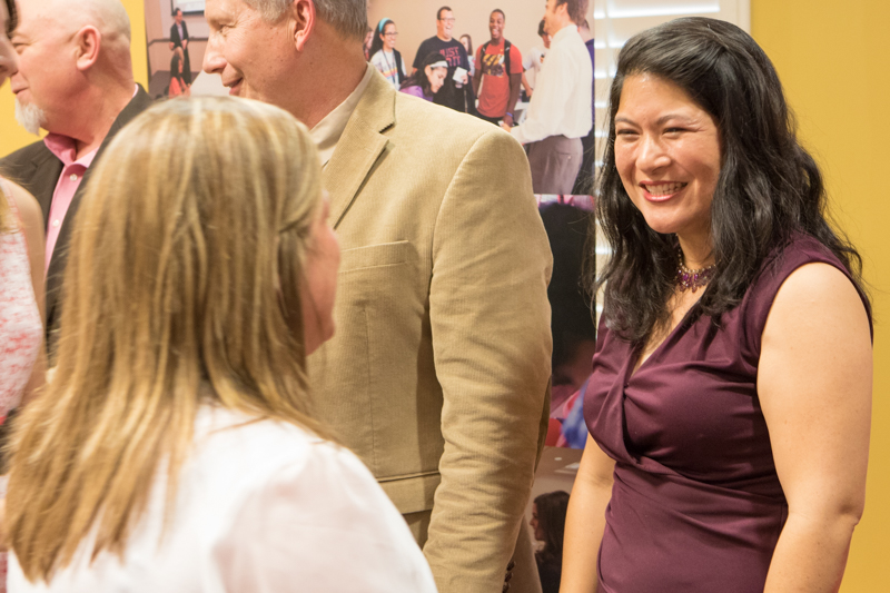 Dr. Punyanunt-Carter congratulates student Dr. Punyanunt-Carter congratulates student