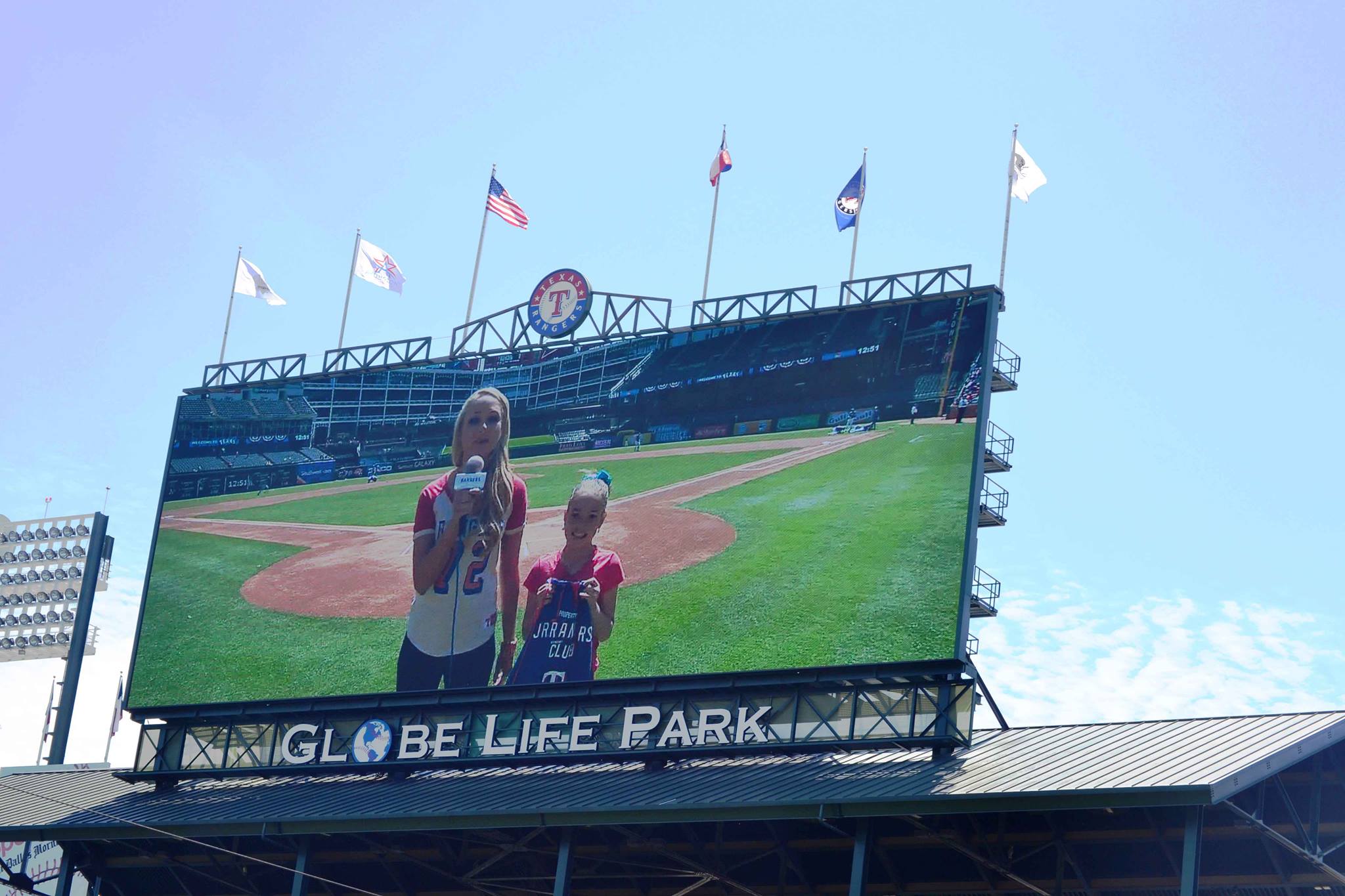 Kaitlin Kravik on the Jumbotron