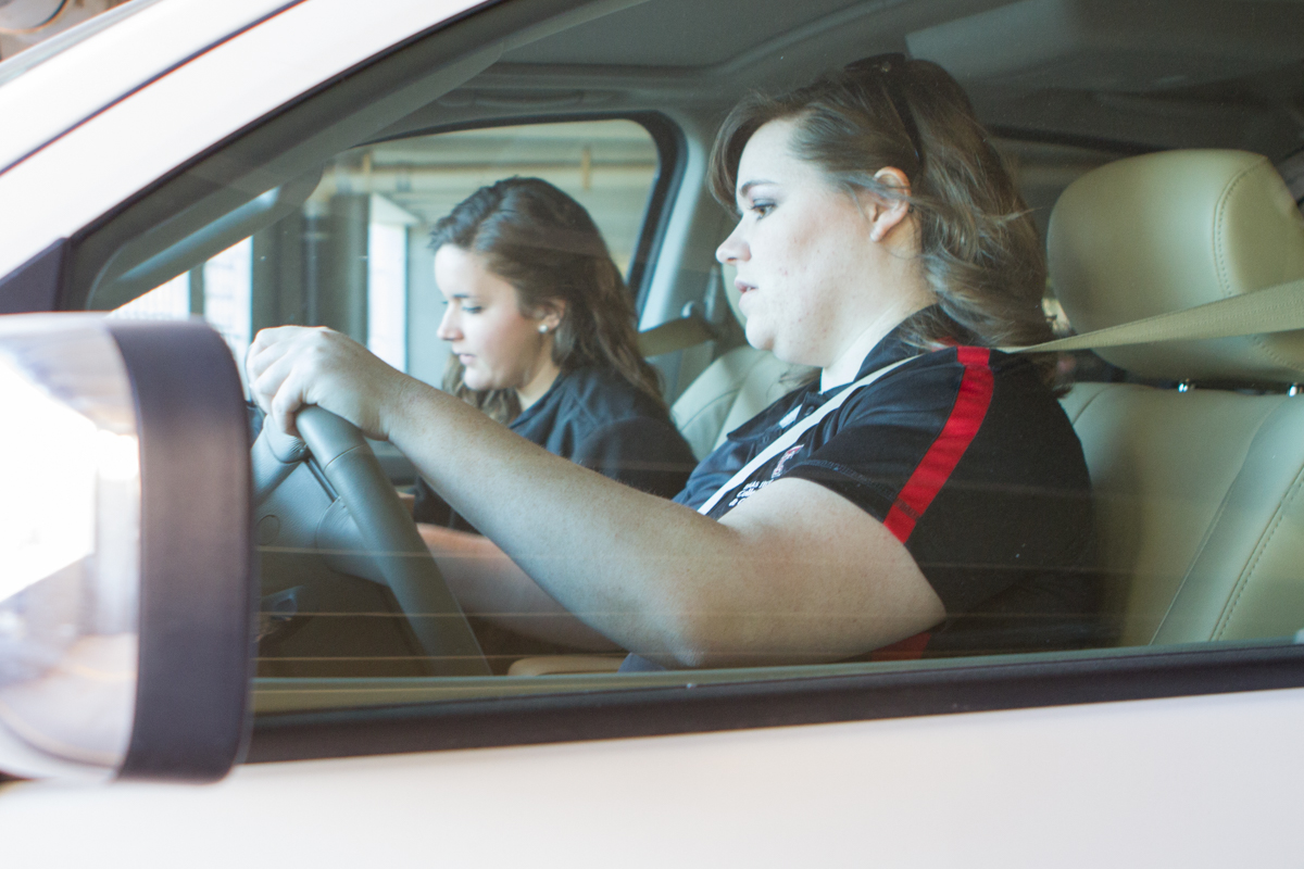 Emily and Candace driving