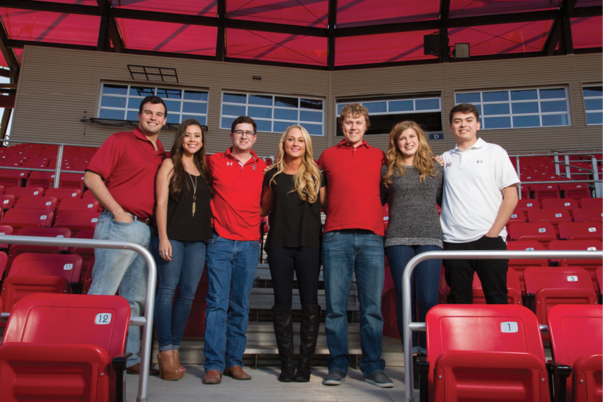 The Double T Insider staff in the stands at Dan Law Field