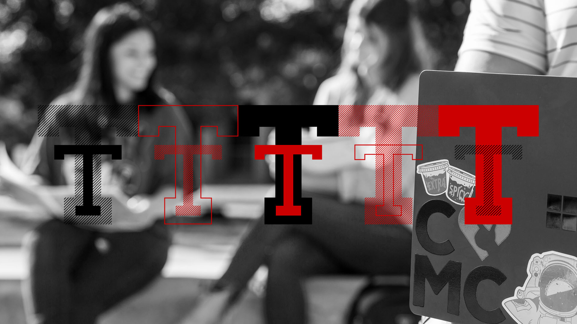 Students sitting outside