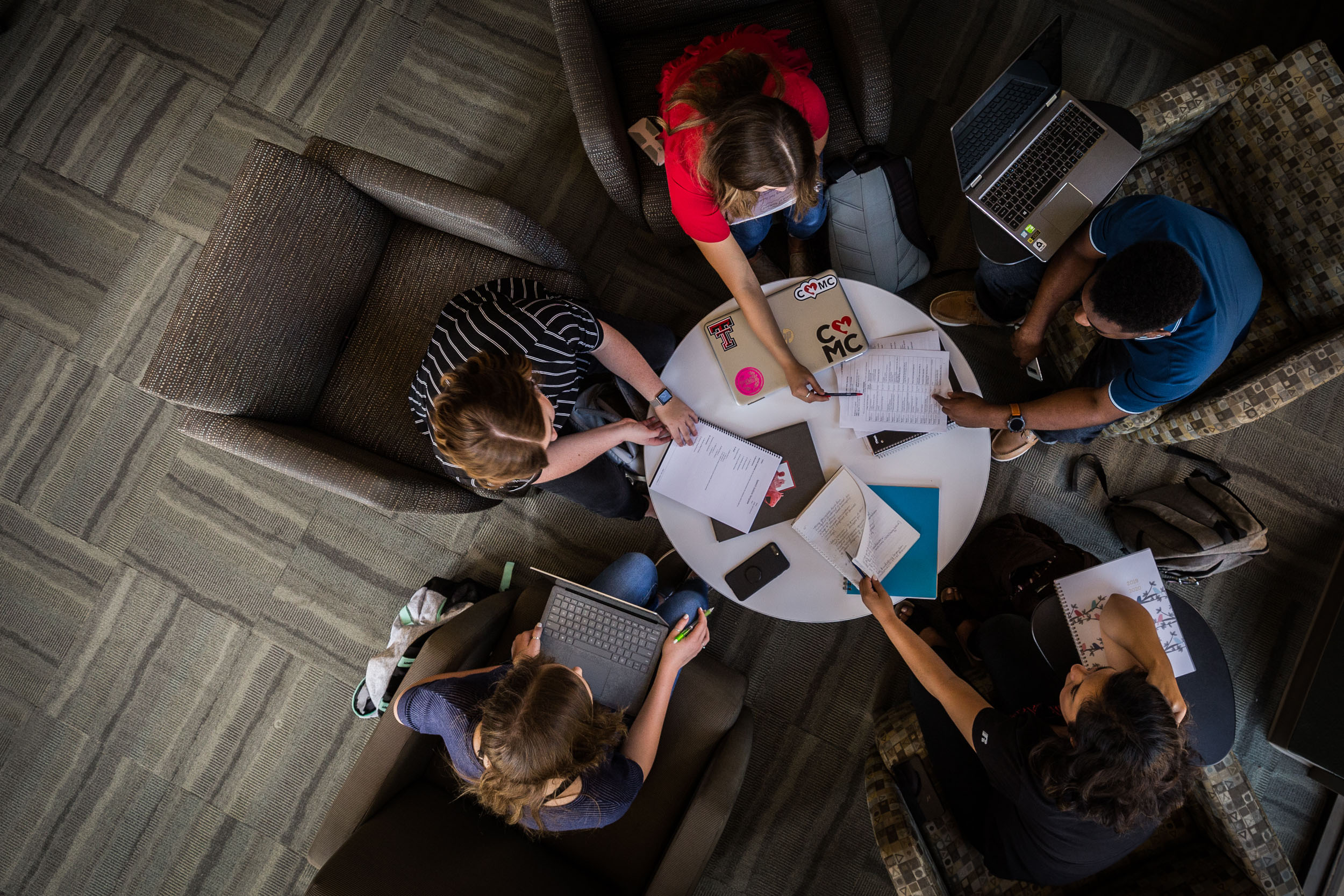 Students studying together at a table