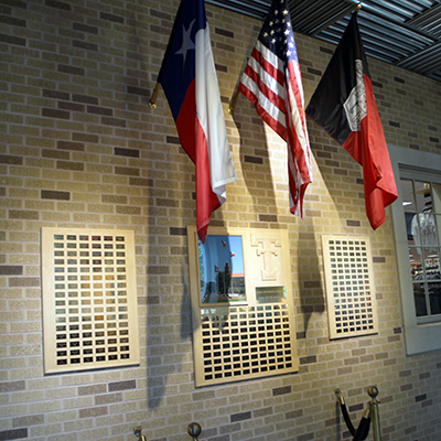 Photo of plaques in Lew Jones Memorial Lounge