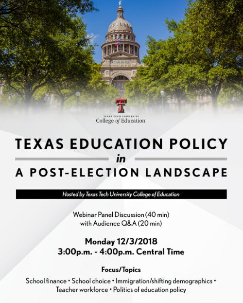 texas education policy webinar flyer