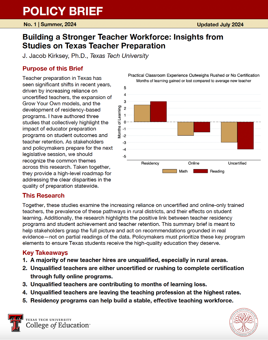 Thumbnail of Building a Stronger Teacher Workforce paper