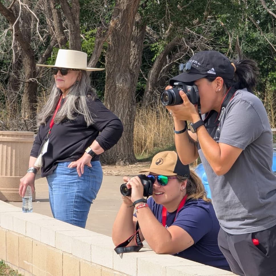 Three photographers at prairie dog town
