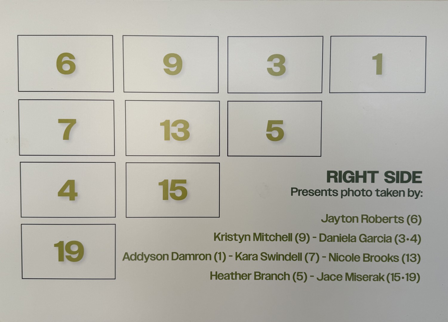 Museum plaque crediting photographers