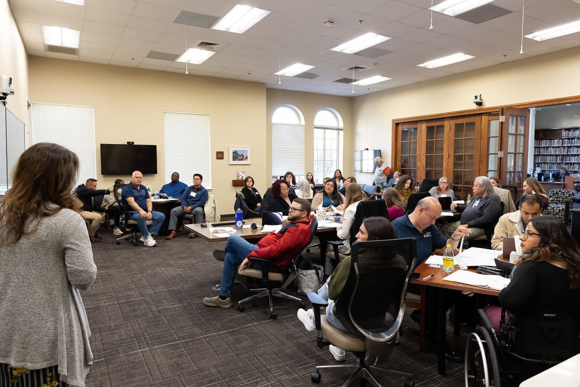 Group training in the College of Education conference room