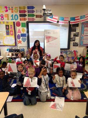 Ms. Paul, a recent graduate of TTAT, in her kindergarten classroom.