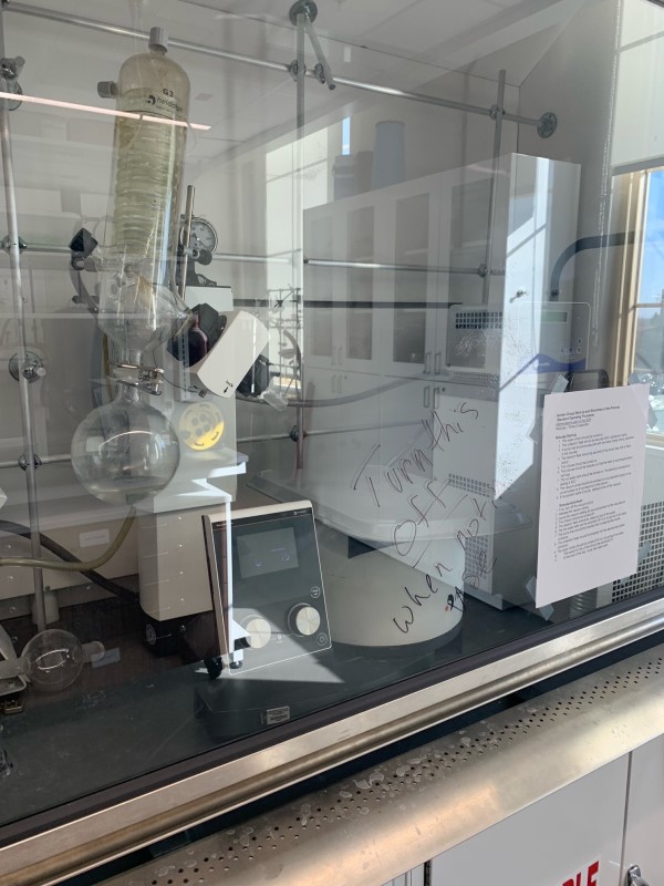 SOP posted on the fume hood SOP posted on the fume hood