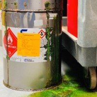 Leaking chemical container