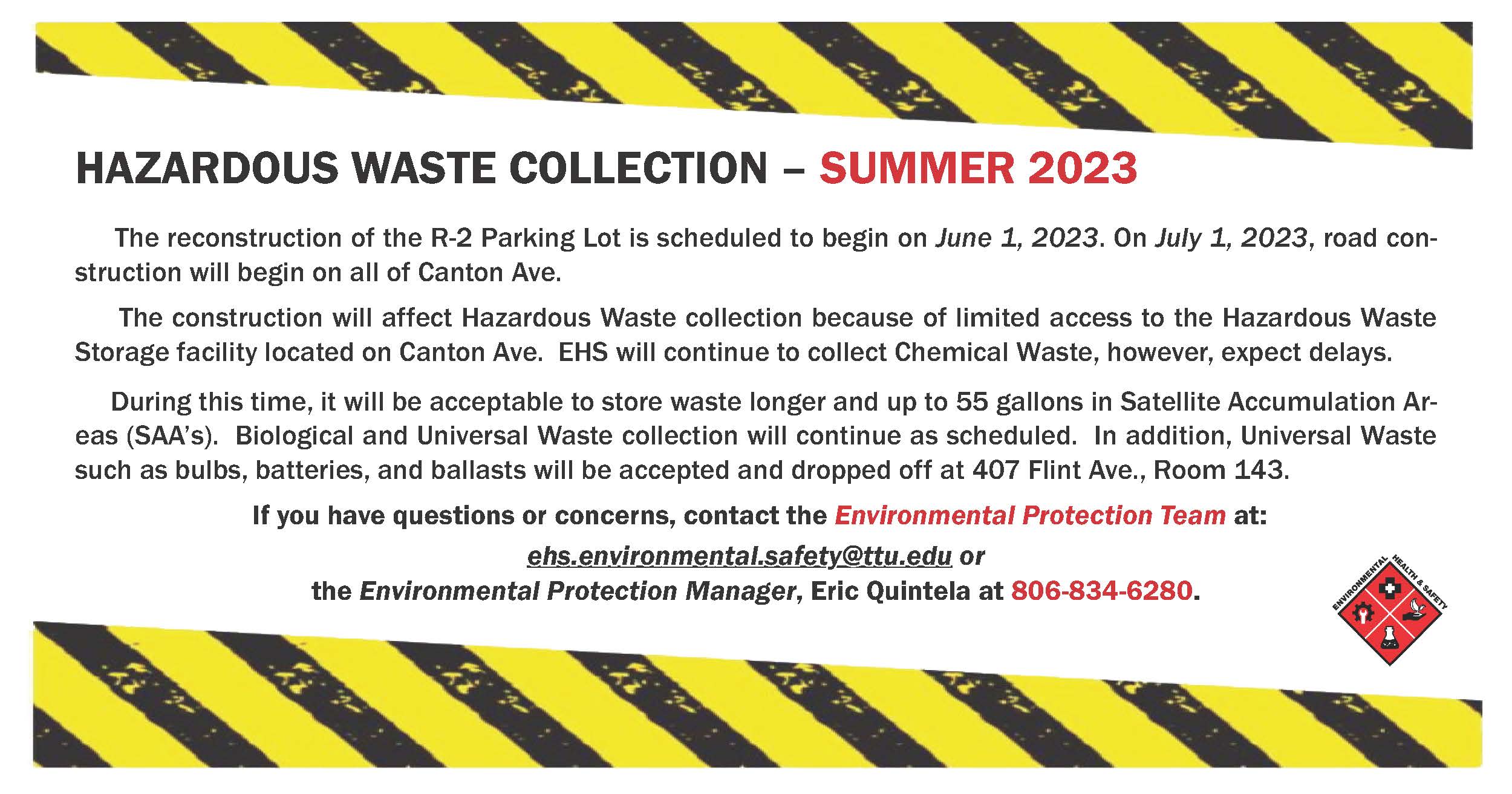 delayed hazardous waste collection summer 2023