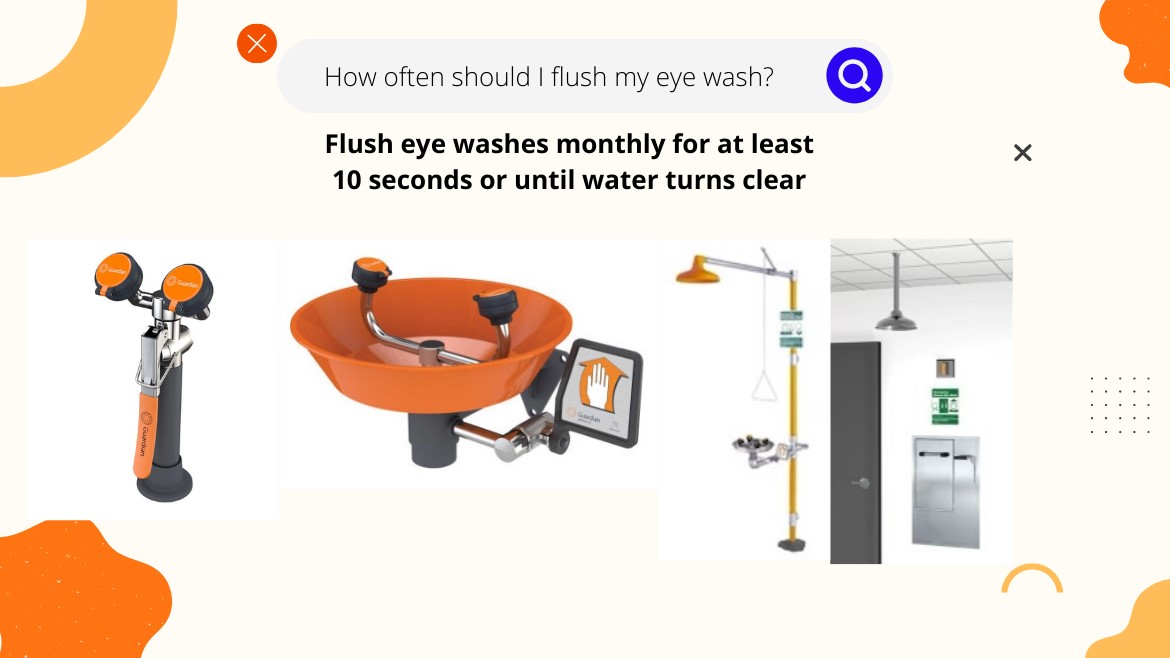 flush eye washes monthly