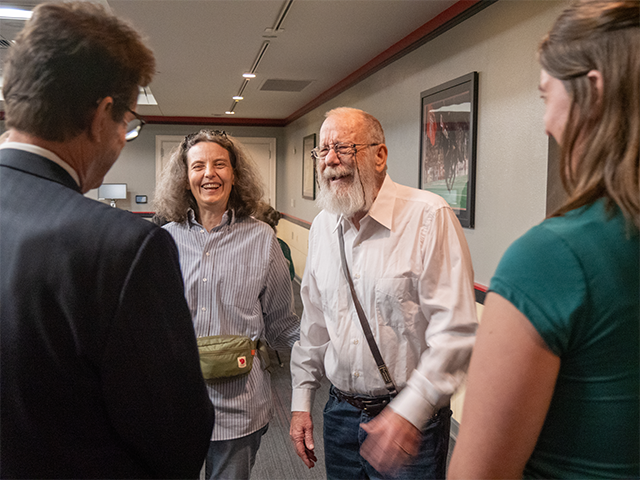 group of people talking