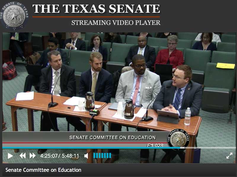 Justin Louder Texas Senate Committee 