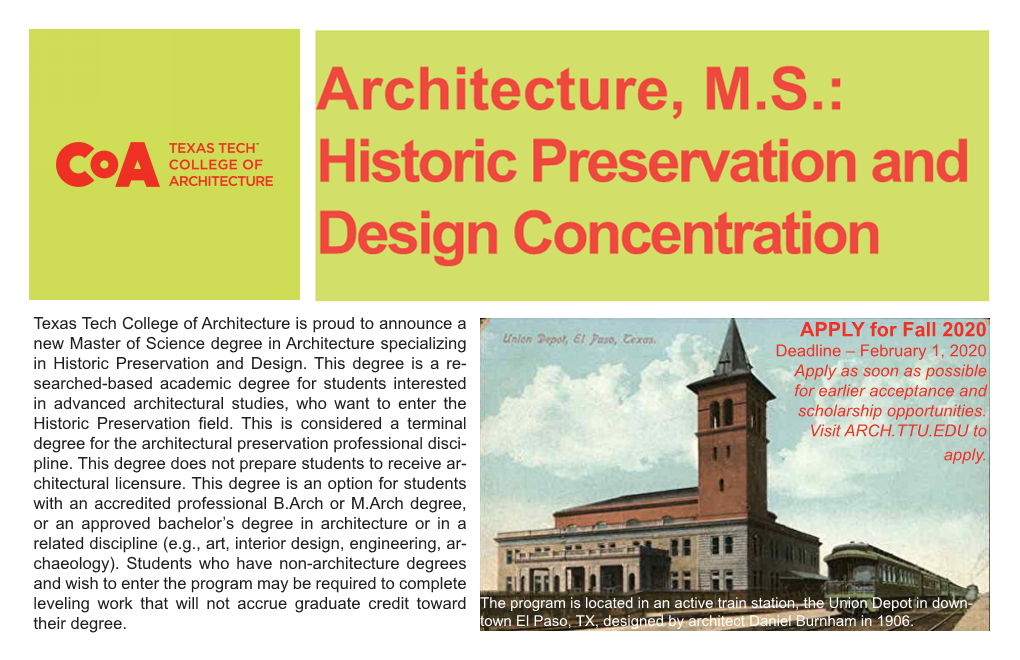 Historic Preservation and Design Concentration