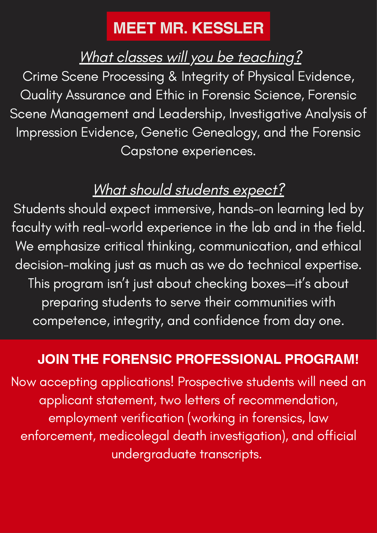 Forensic Professional Program - Meet Dr. Michael Kessler