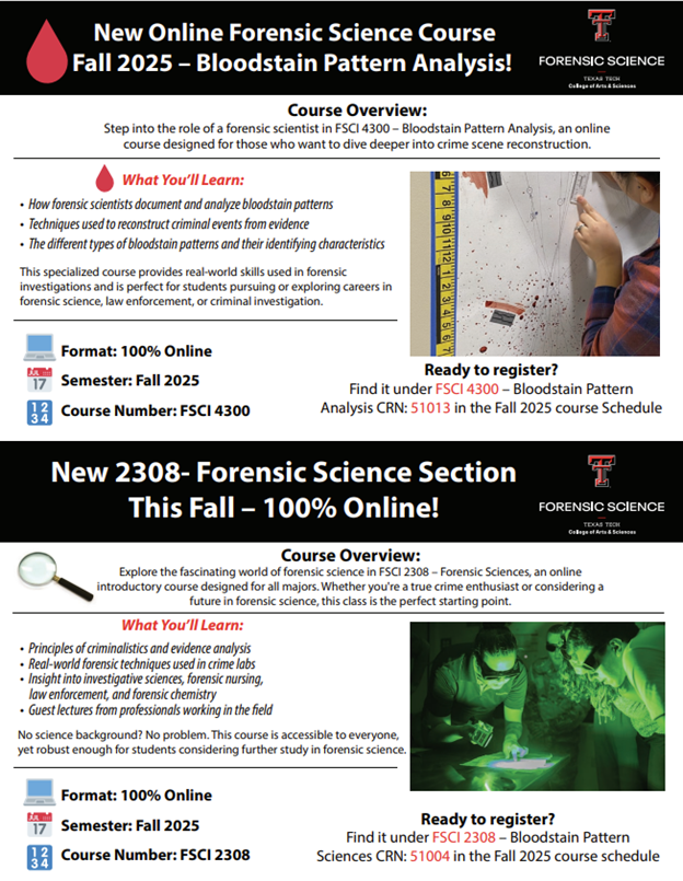 Forensic Science Undergrad New Courses 2025