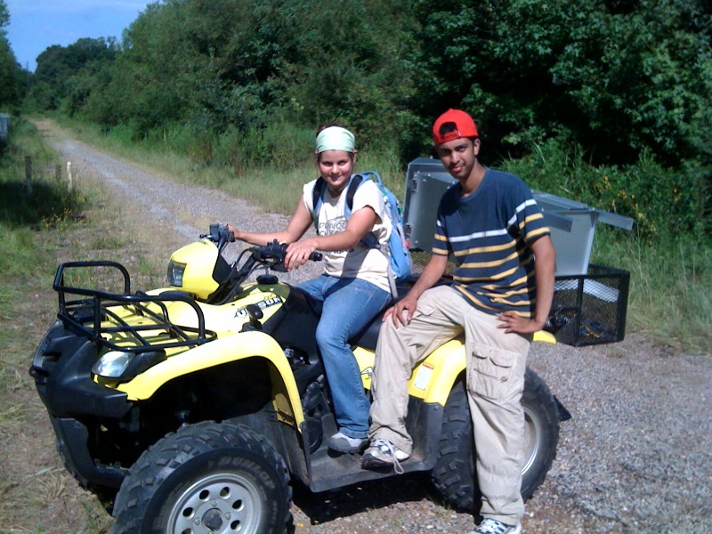 Darcy and Raga sampling air in Texarkana.