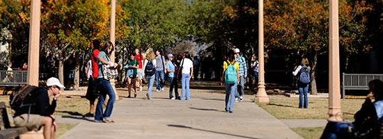 Texas Tech Students Walking to Class