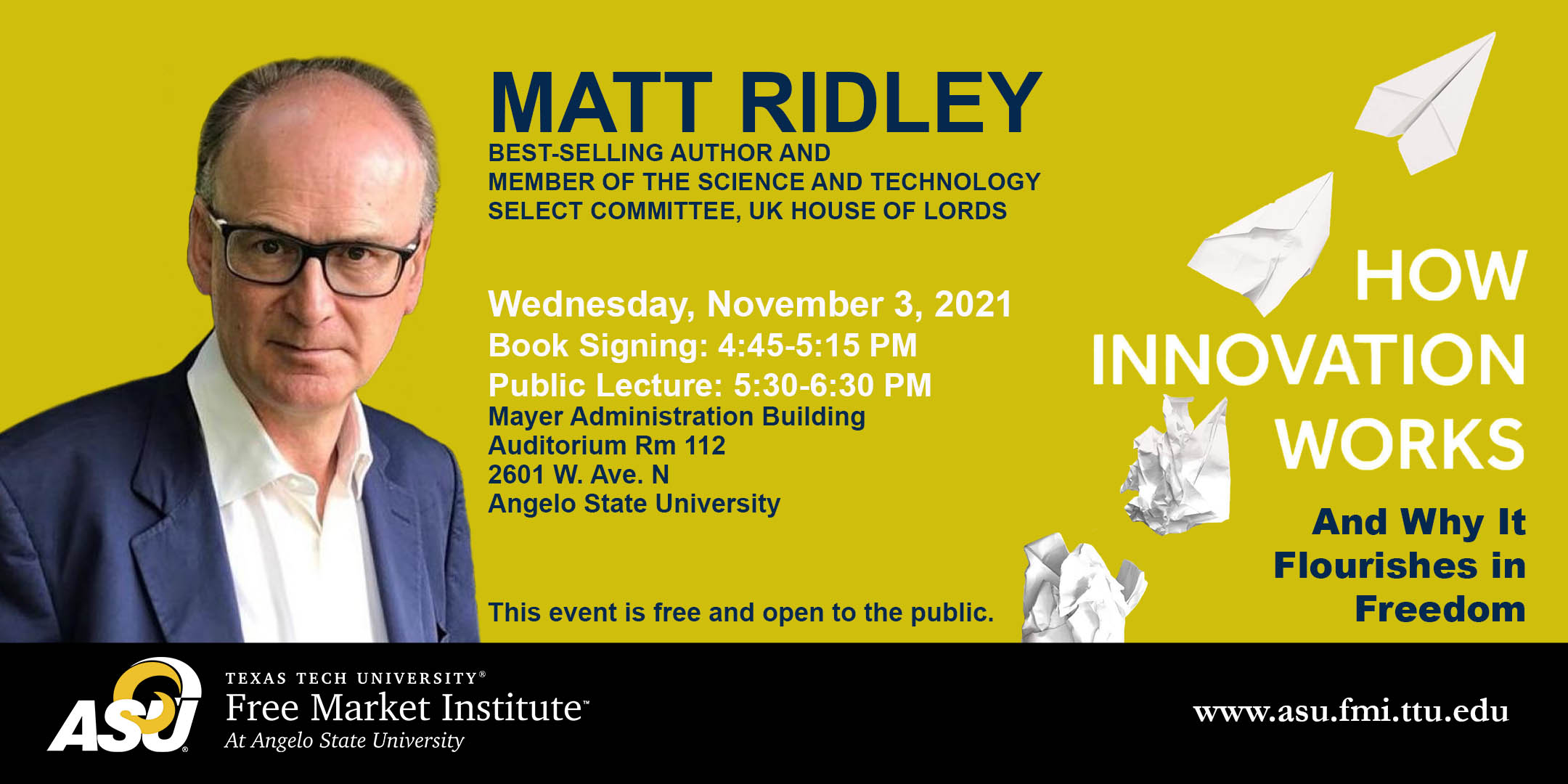Matt Ridely Event Image
