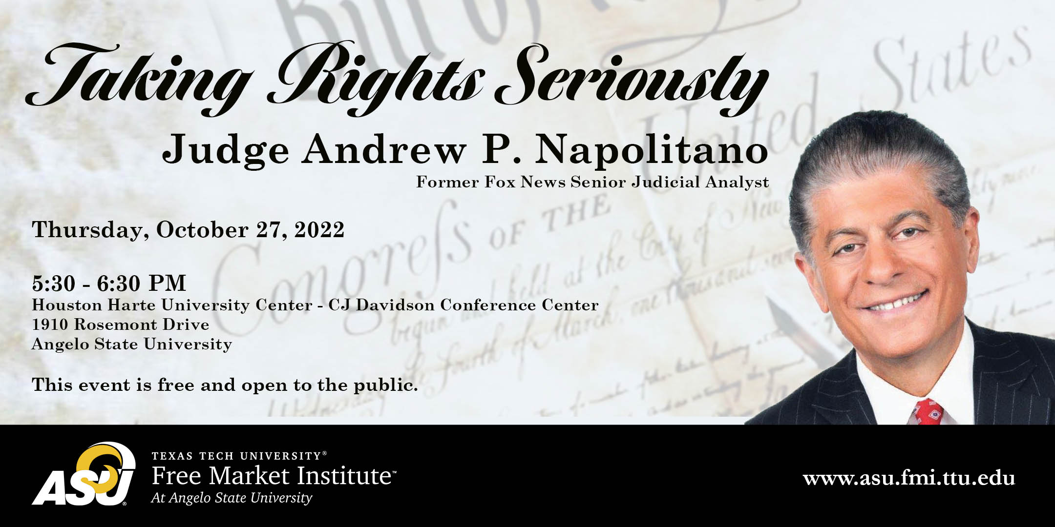 Judge Andrew Napolitano Event Image