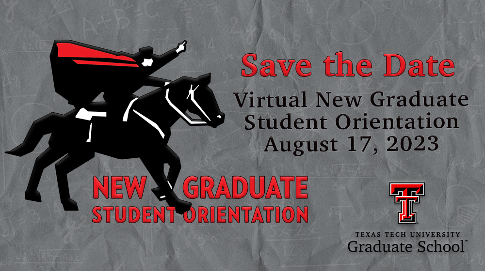 New Graduate Student Orientation Save the Date