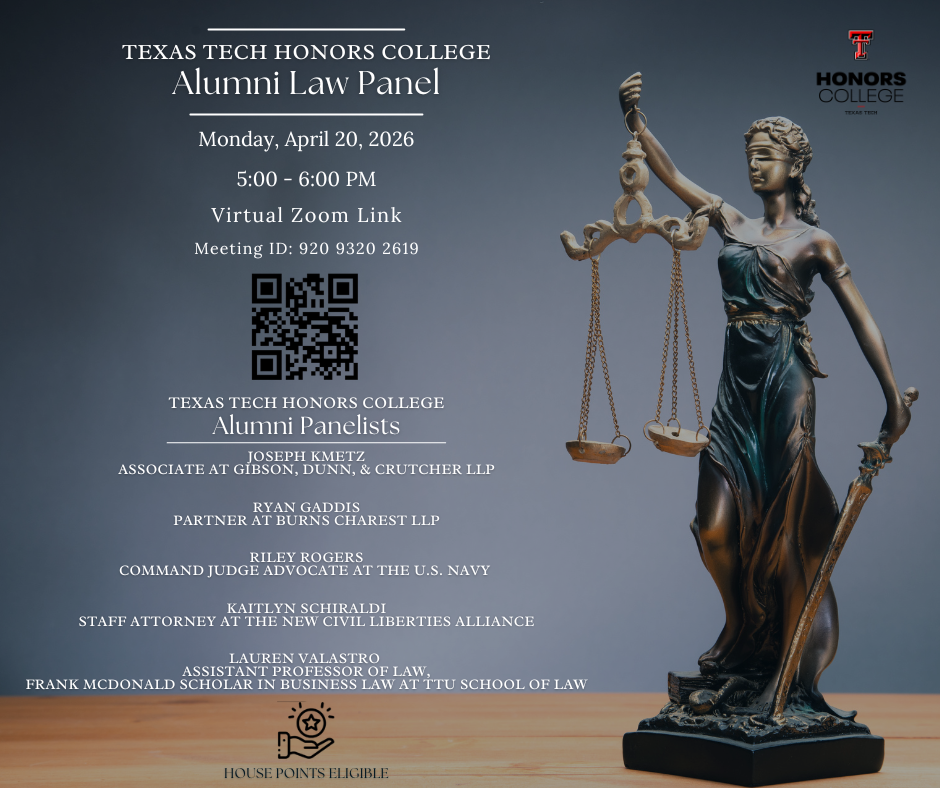Honors Law Panel Invitation from The Weekly Email