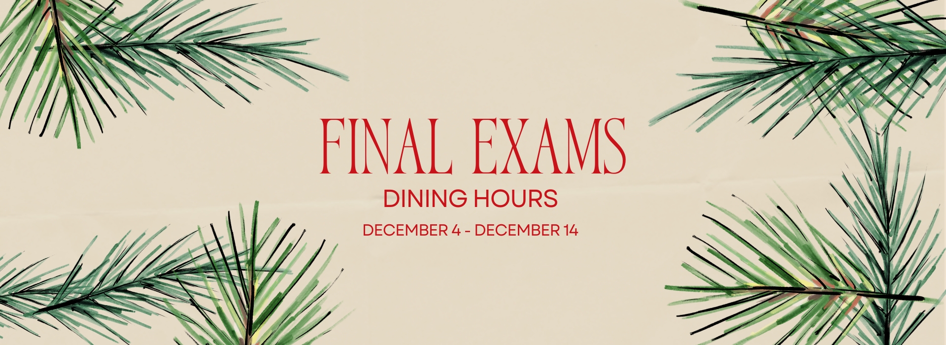 2024 Fall Finals & Winter Break Dining Hours Hospitality Services TTU