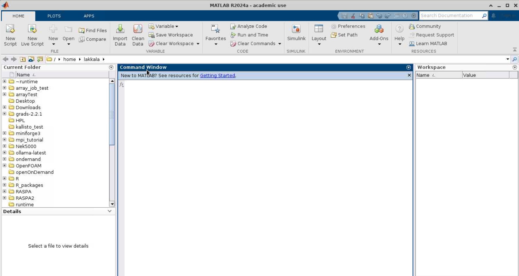 MATLAB Screen