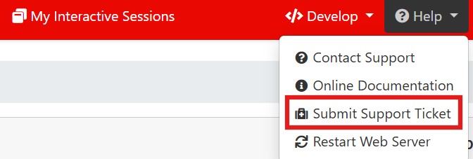Submit Ticket from Help Menu Submit Ticket from Help Menu