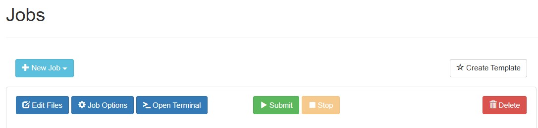 Job list Toolbar
