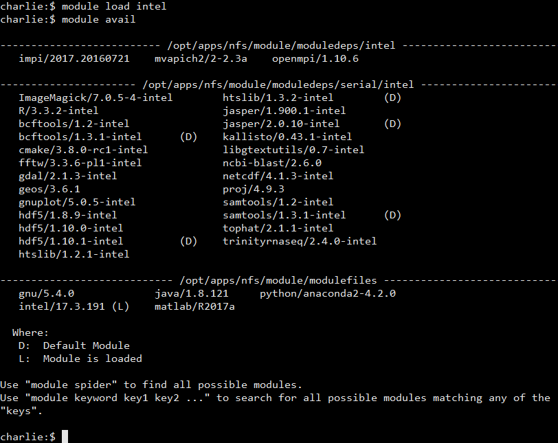 module load demo