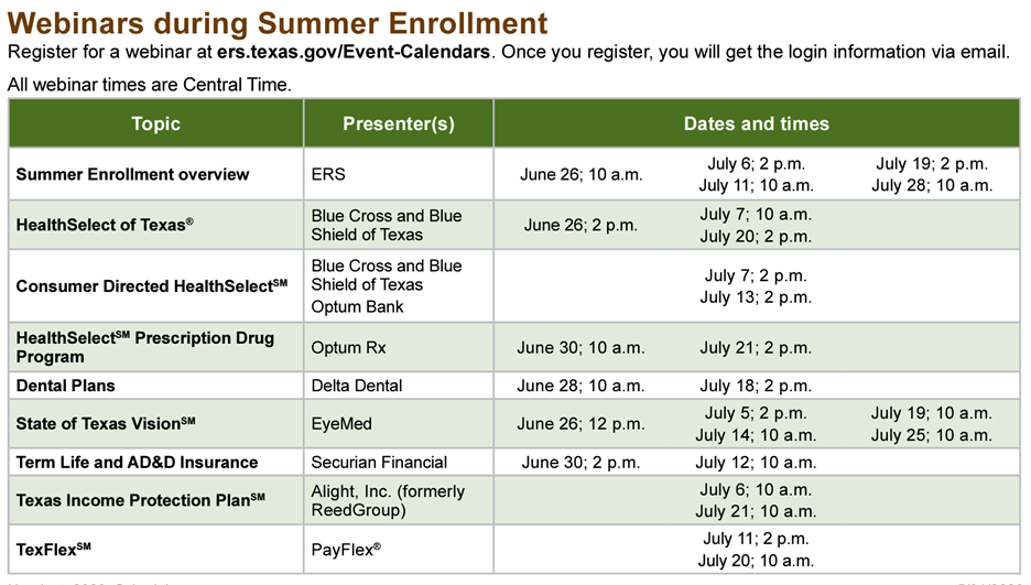 Summer Enrollment Webinars