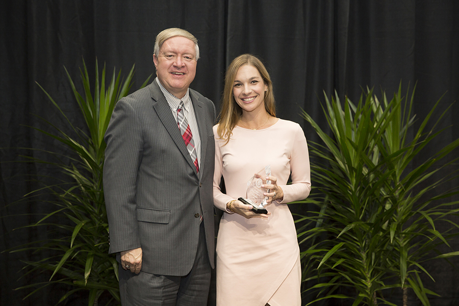 Image: Distinguished Staff Award - Masked Rider Award Recipient: Andrea Tirey - Institutional Advancement, Athletics