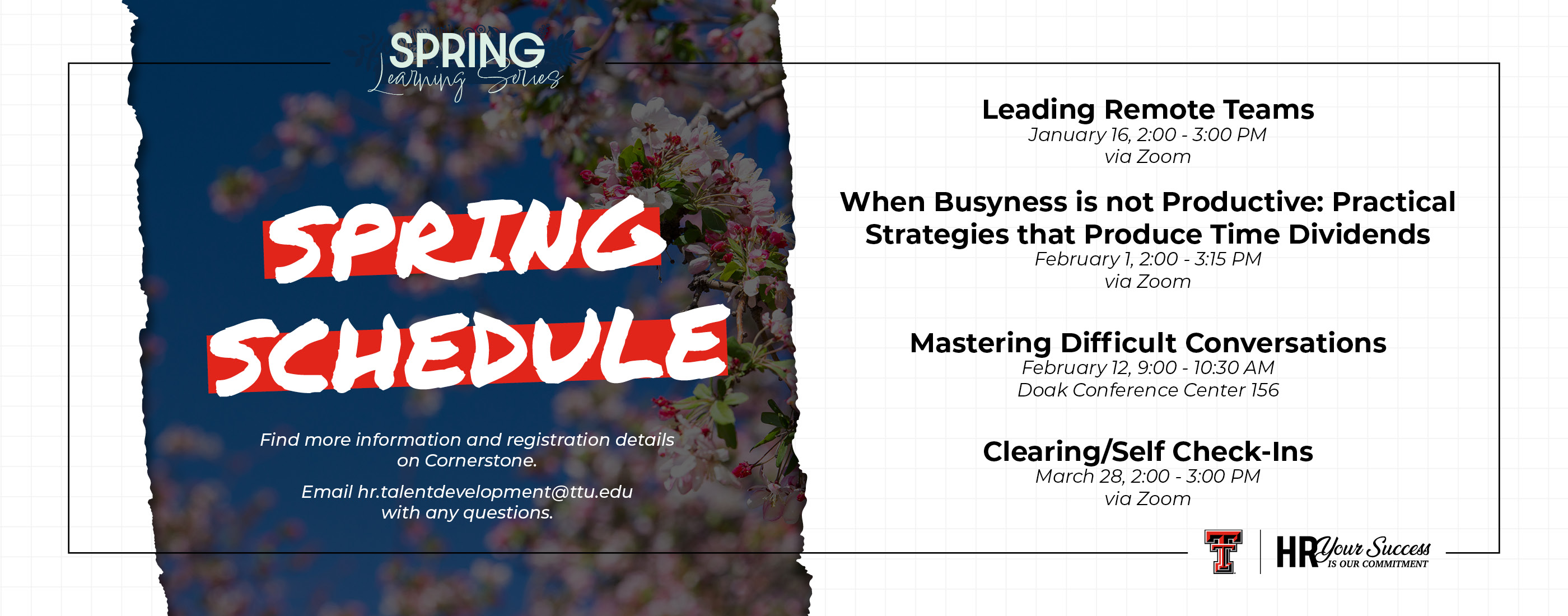 Spring Learning Series Schedule